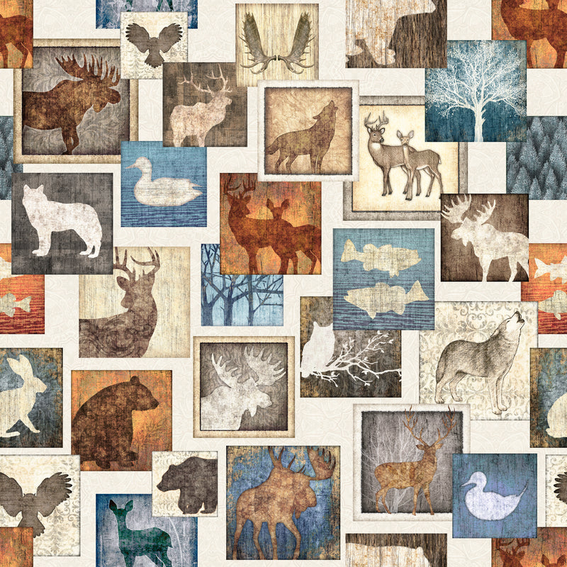 108" Got Your Back Wildlife Patch Wide Quilt Back by Dan Morris