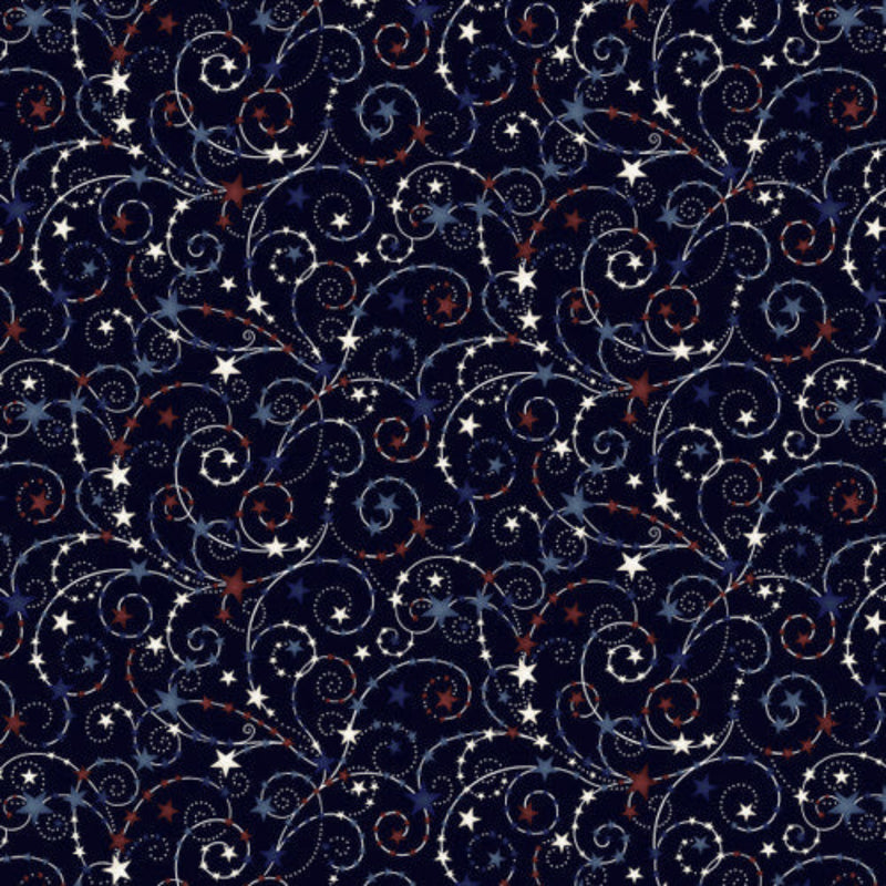 108" Star Spangled Wide Quilt Back Navy