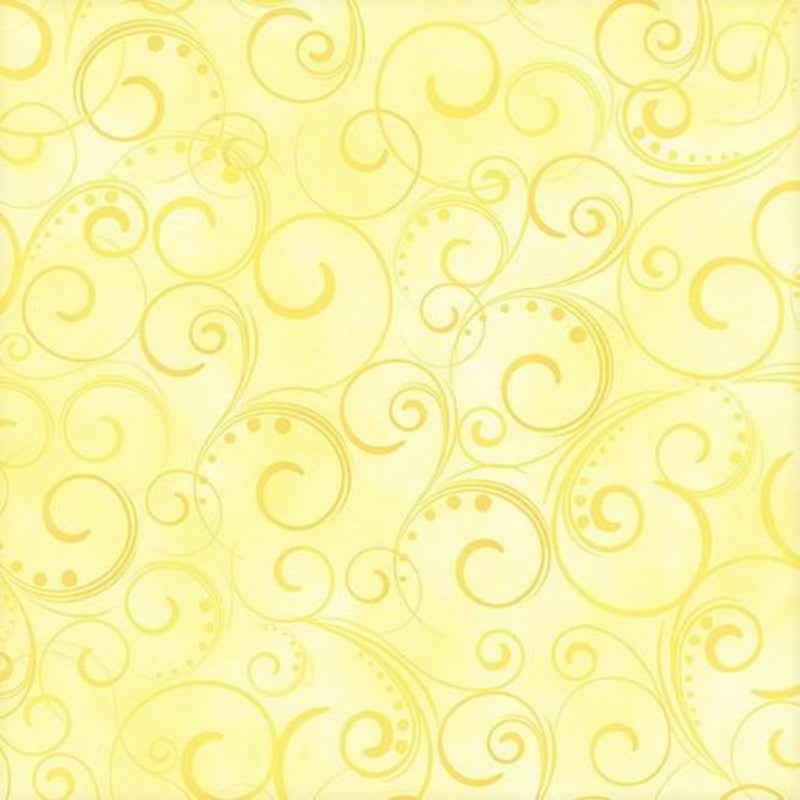108" Swirling Splendor Wide Quilt Back Light Yellow