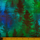 108" Forest Trees Extra Wide Quilt Back Green