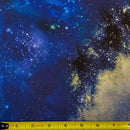 1-5/8 Yard Remnant of 108" Galaxy Extra Wide Quilt Back Blue