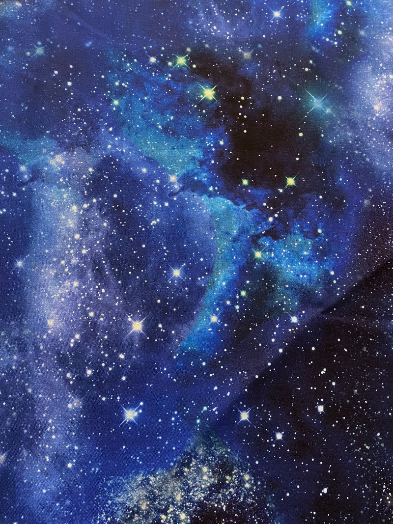 108" Galaxy Extra Wide Quilt Back  Blue