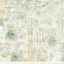 108" Eclectic Elements Receipt Aqua Wide Quilt Back by Tim Holtz