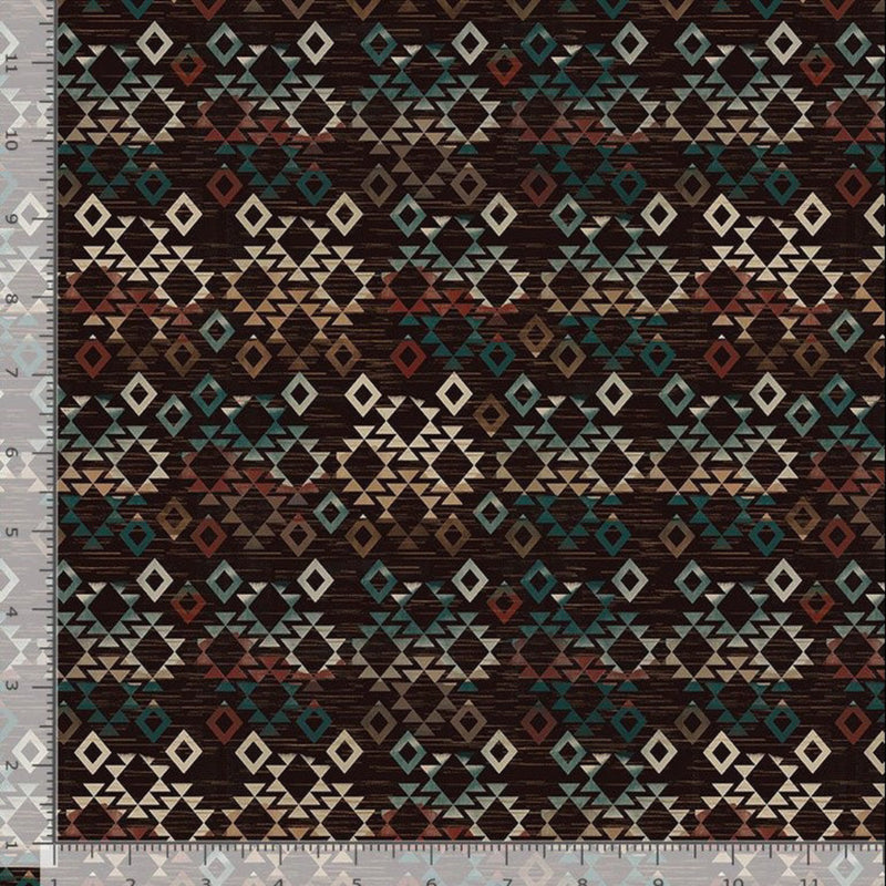 108" Great Outdoors Geo Pattern+ Extra Wide Quilt Back Brown