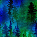 108" Forest Trees Extra Wide Quilt Back  Green